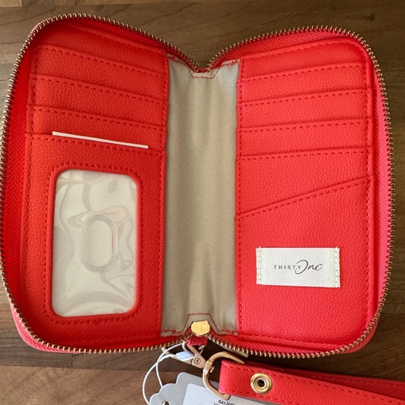 NEW - Thirty-One - All About the Benjamins Wallet - Coastal Red w/Strap - Picture 3 of 3